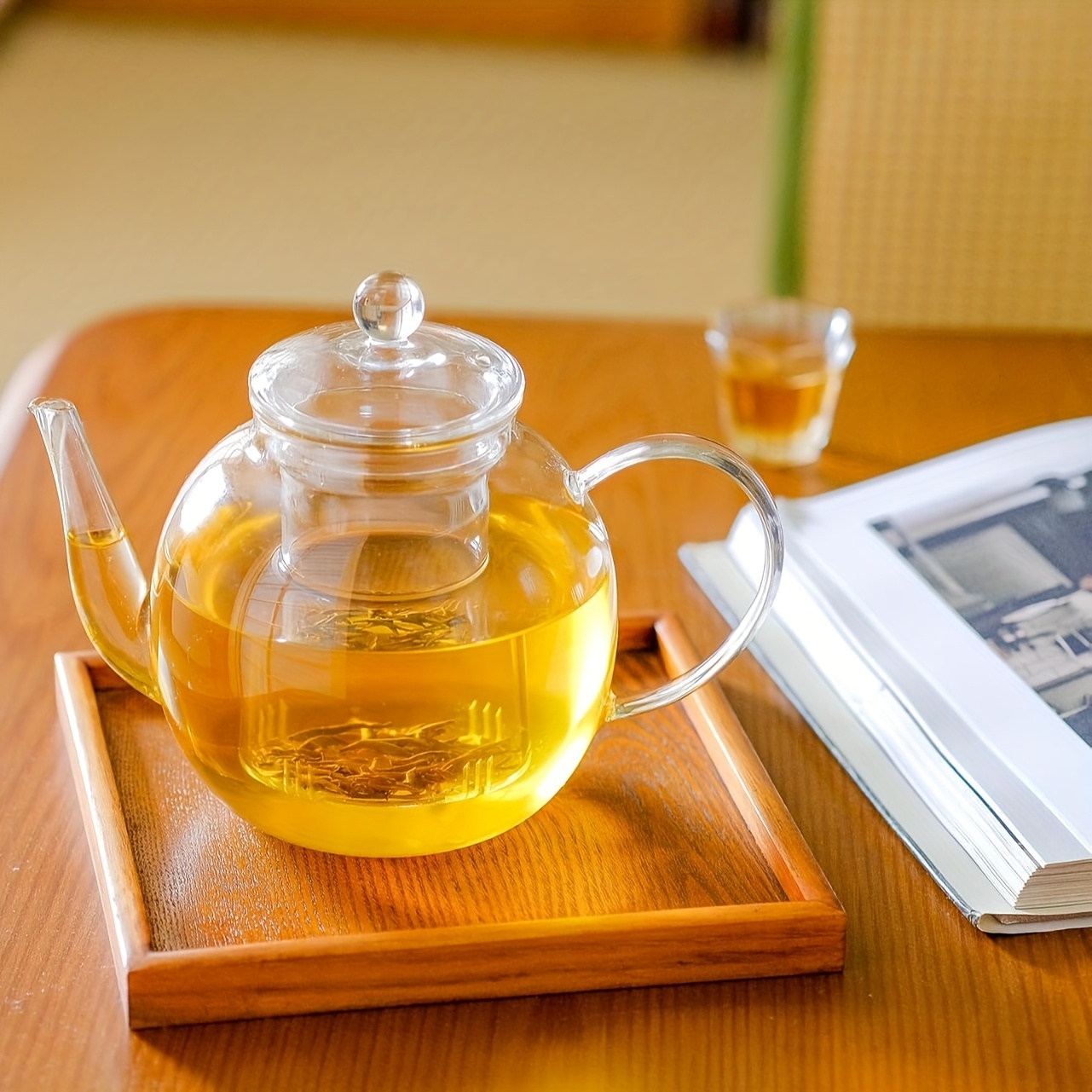 1530ml 52oz glass teapot removable infuser clear tea kettle