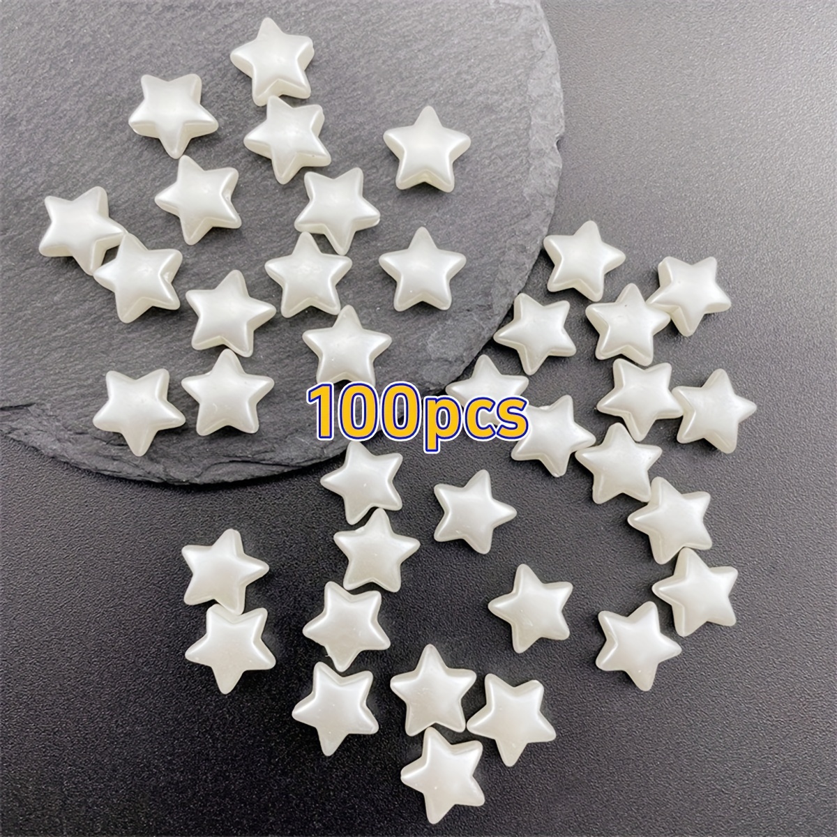 Image of 100/50pcs Of 10mm Acrylic Star Beads Suitable For Making Fashionable Phone Chains For Women