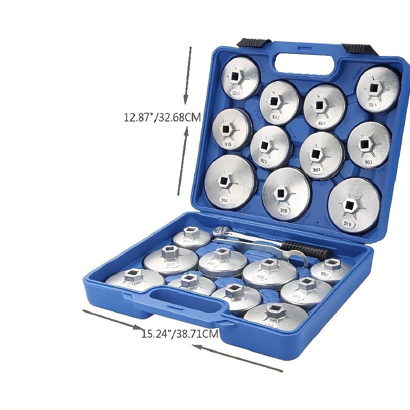 TEMU 23pcs Oil Filter Removal Cap Wrench Garage Socket Set Automotive Removal Garage Tool