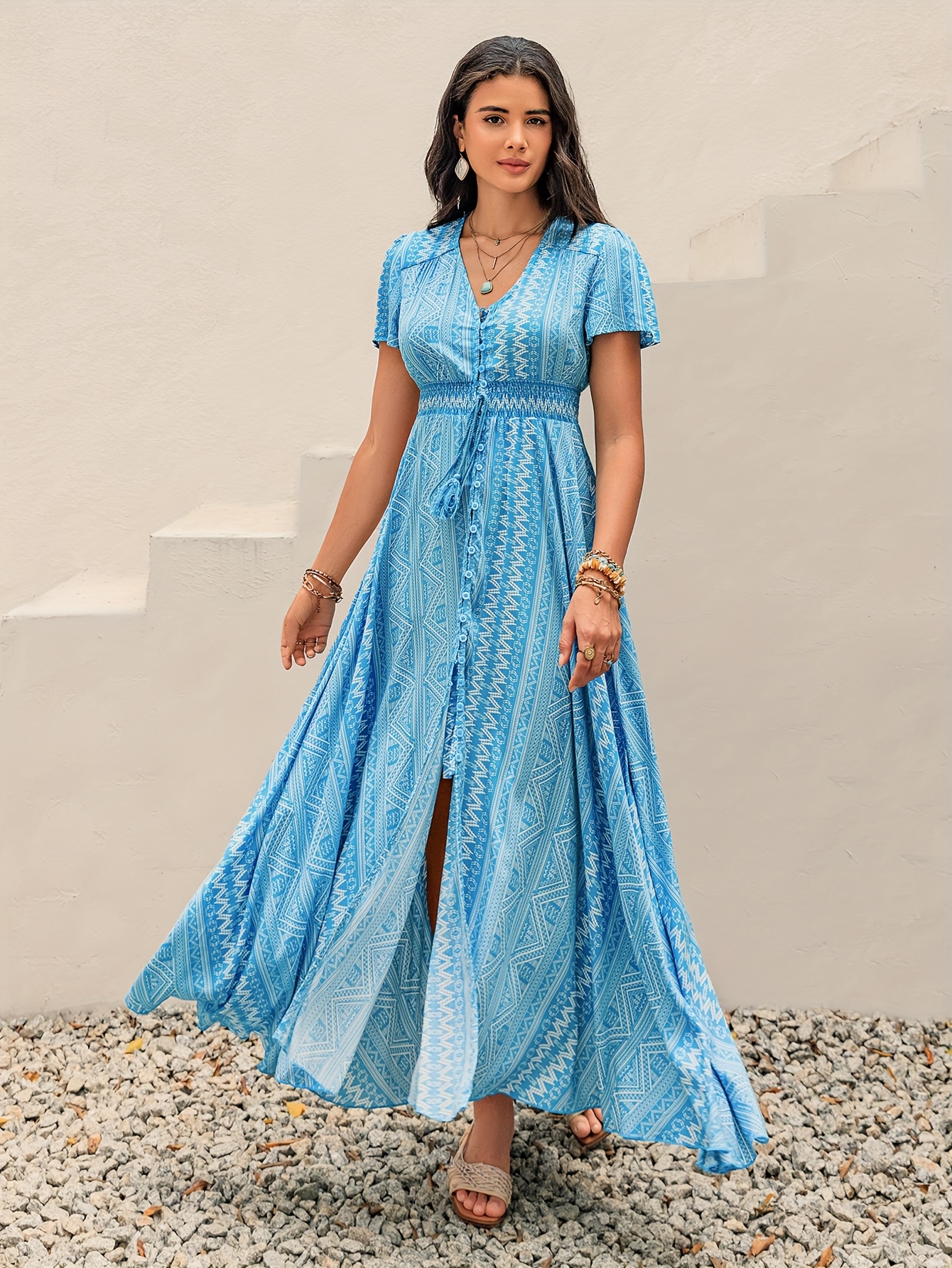 flowy festival dress Zoey Boho Maxi Dress