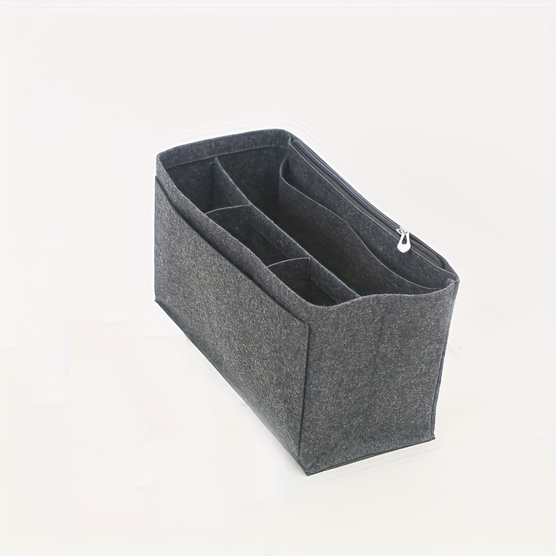 TEMU (ladies Wrist Bag) Durable Felt Insert Bag Style Organization Felt Insert Divider Zipper For Bag Additions, Spacious Cosmetic Storage, And