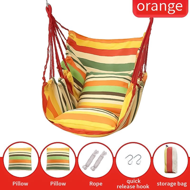 TEMU 1pc Of Hammock, Hanging Chair, Swing Seat, Equipped With Pillow, Tie Rope, Hook, Storage Bag, Convenient For Hanging, Very Suitable For Outdoor