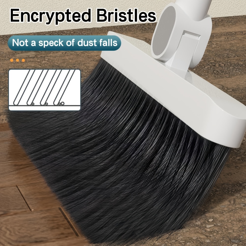 2 in 1 broom and dustpan set with garbage bags heavy duty sweeping dusting combo long handle for hard floors pet hair removal space saving design ideal for home office dorm bathroom kitchen cleaning gadgets dorm essentials sleek combo sturdy construction home organizers Product details 1