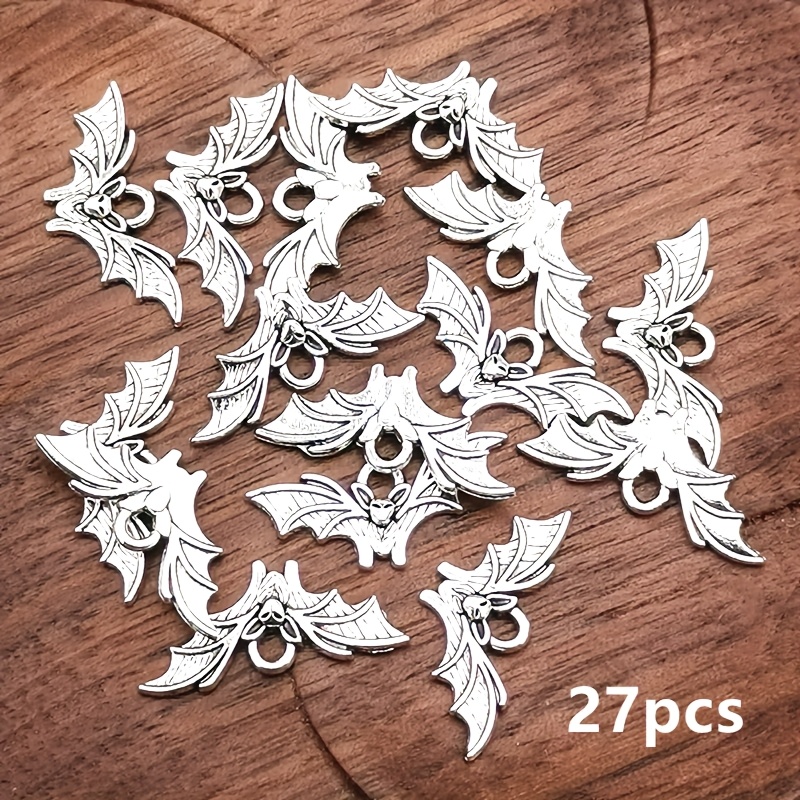 E-shop 27 Stück Gothic Style Kleine Fledermaus Anhänger Charms, Schmuckzubehör, Handgefertigtes Schmuckherstellung Armband, Halskette, Ohrring Zusätze