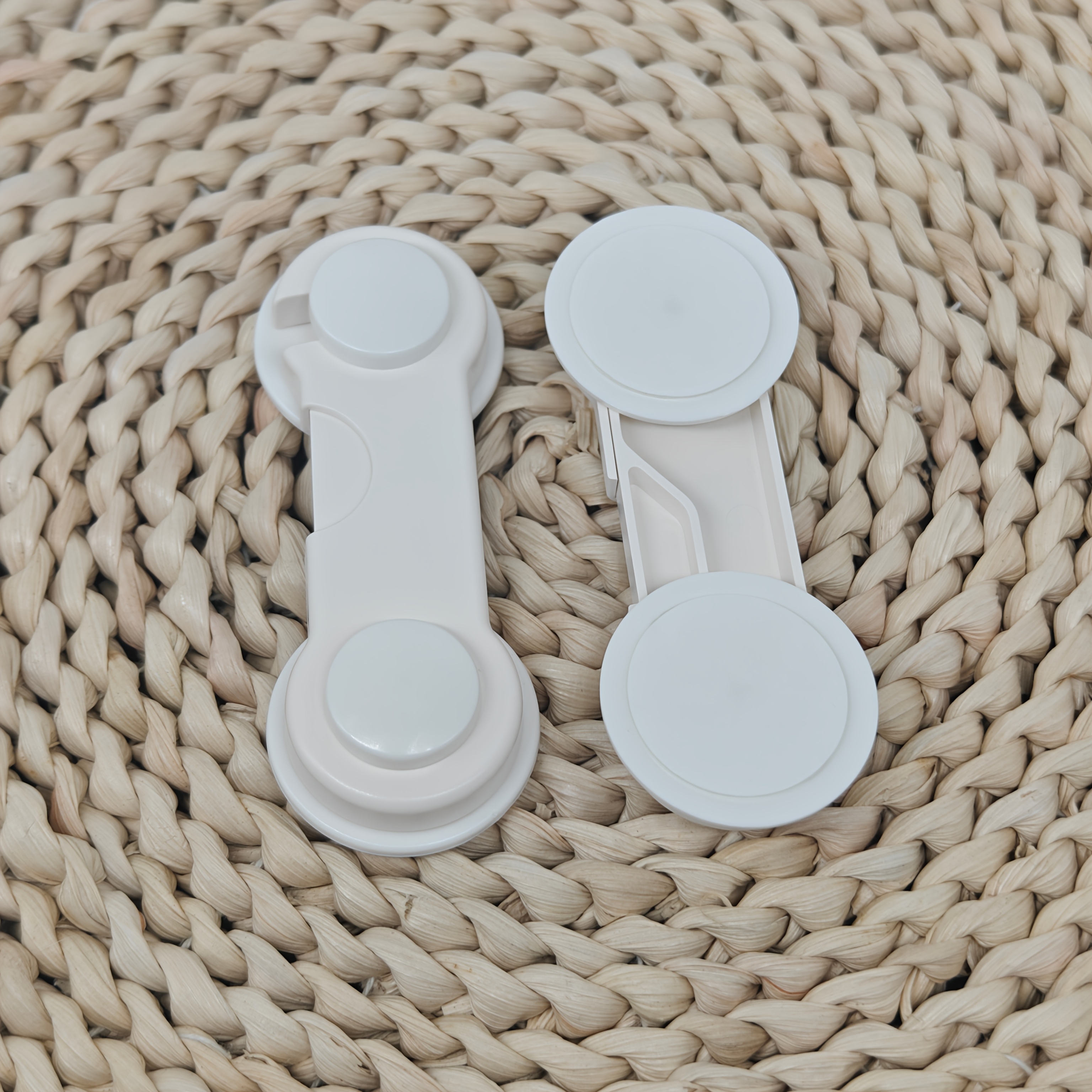 10pcs Youngsters Safety Locks - Durable ABS Plastic, Phthalate-Free, White - Easy Install for Cabinets, Drawers & Fridges - Hand Pinch Protection, 8.99cmx1.18