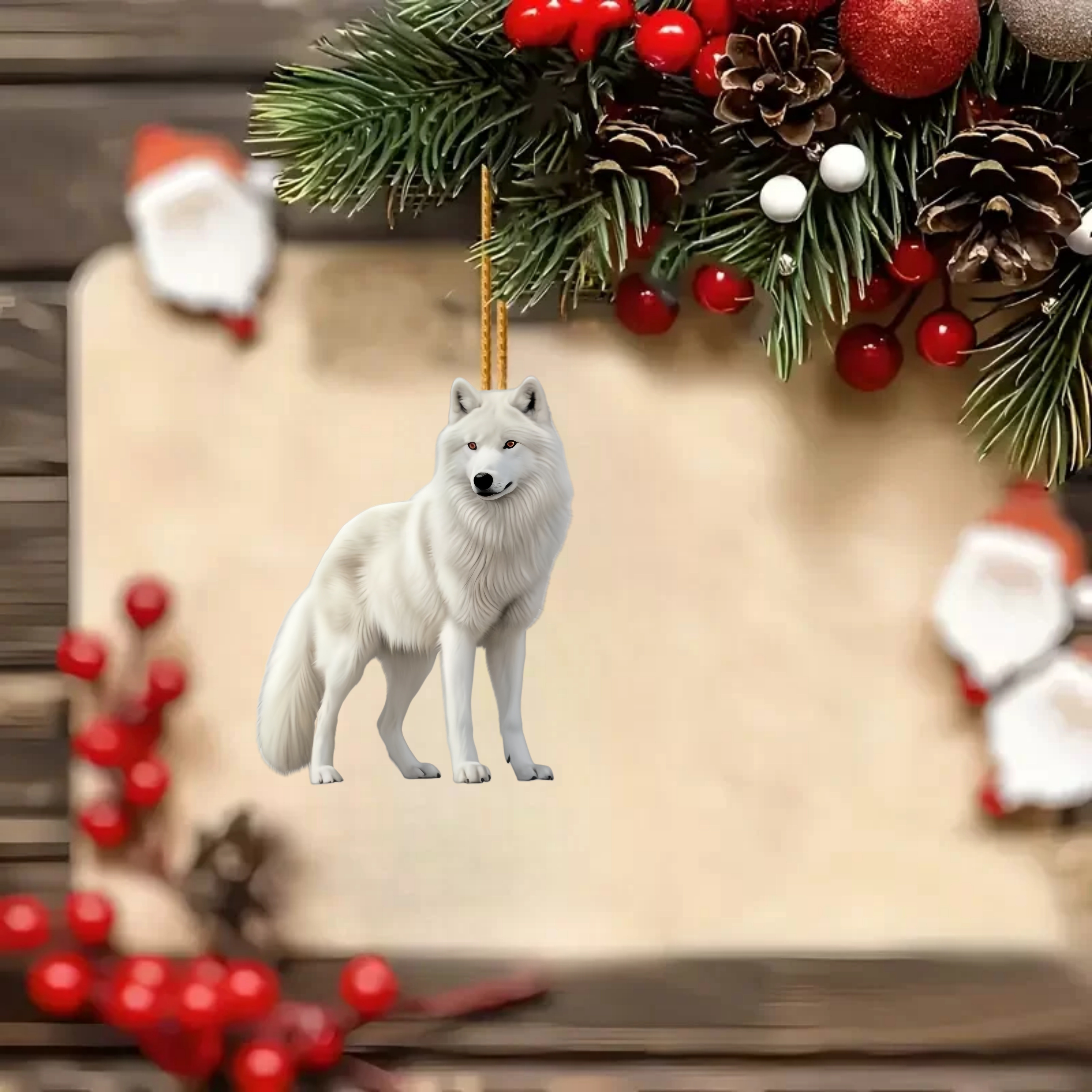 

1pc Wolf Christmas - For Car , & Keychains