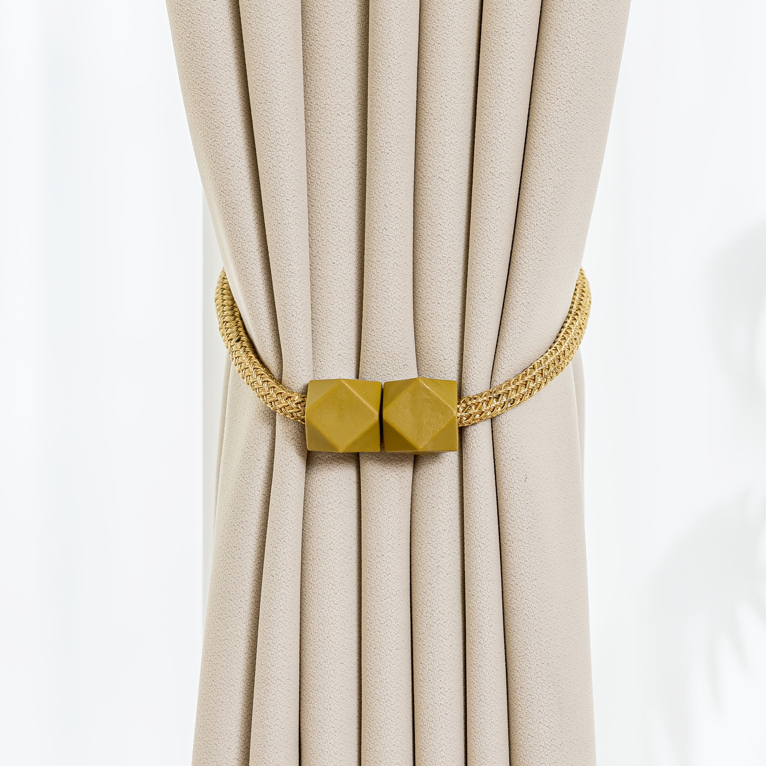 4pcs Modern Magnetic Curtain Tiebacks - Adjustable, Strong Hold for Bedroom & Living Room Decor