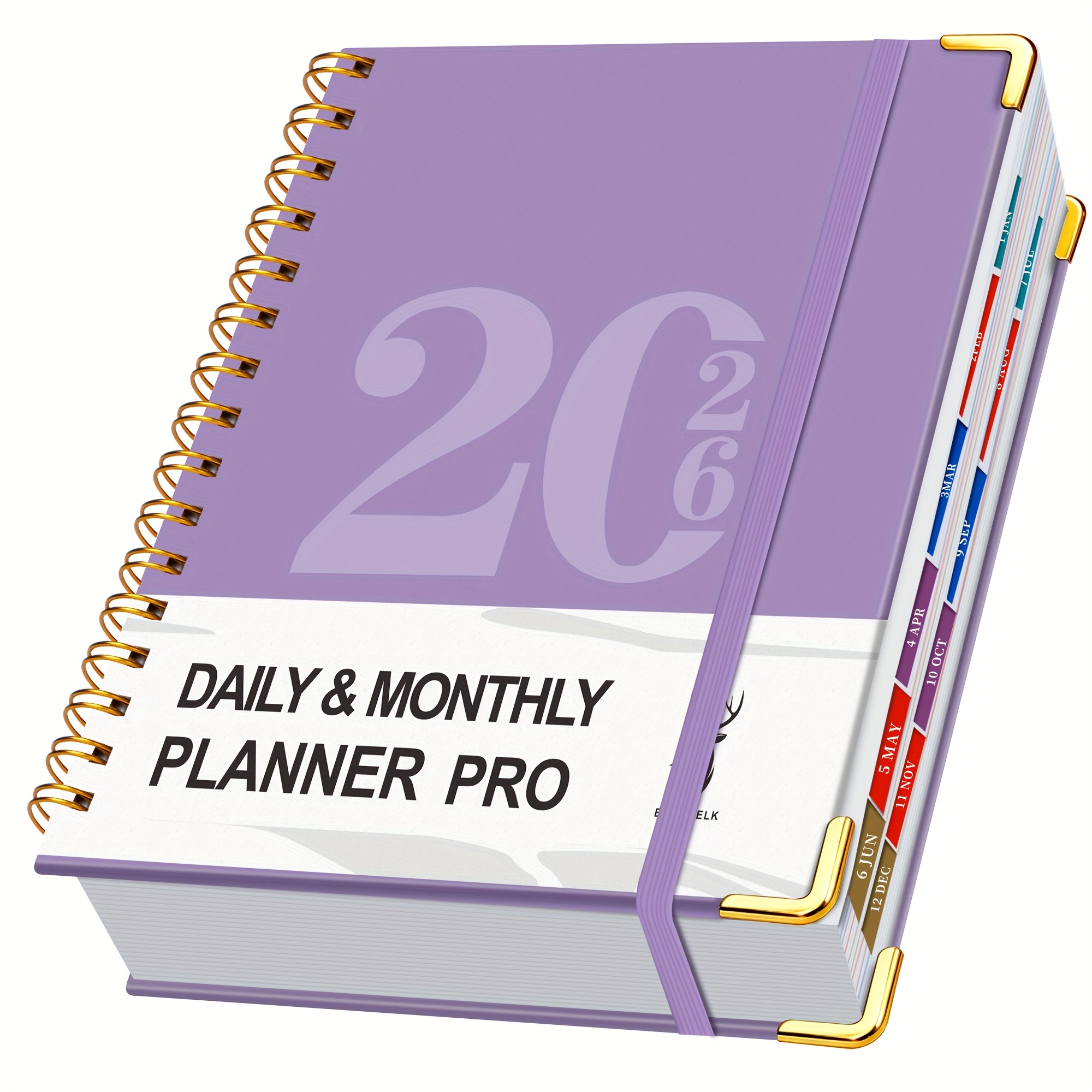 2026 spiral bound plan book with reinforced corners elegant and   12 month weekly monthly layout   management and work   durable spiral bound suitable for home