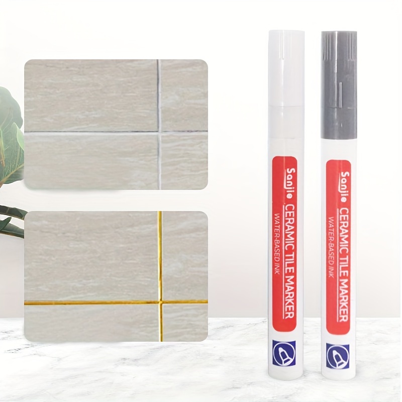 

1pc Ceramic Tile Grout Marker, Water-based Repair Pen For Restoring Wall & Floor Tile Gaps, Easy Diy Bathroom & Kitchen Grout Filler, Home Essential