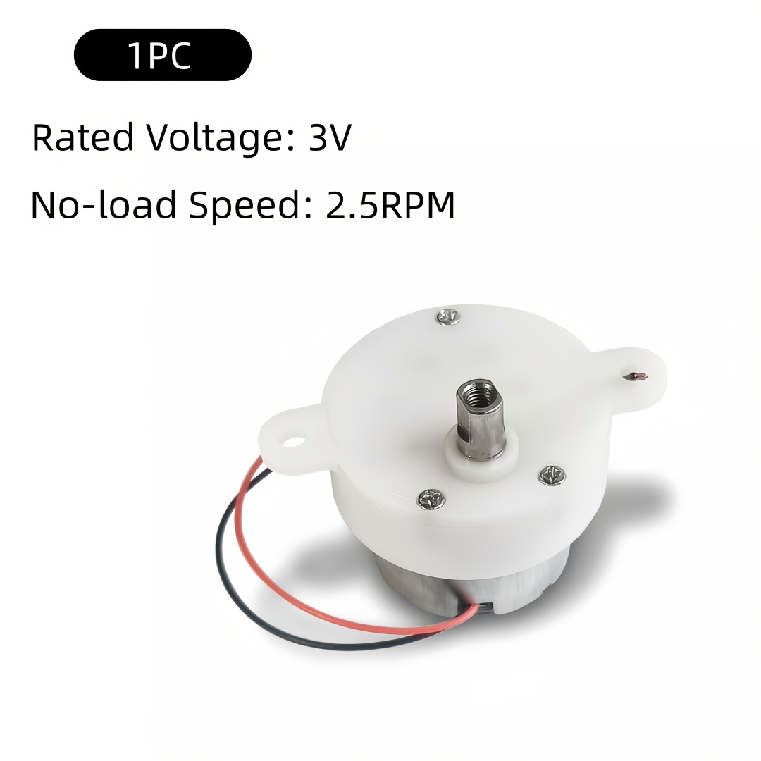 TEMU 1pc, Gear Reduction Motor 3v Low Speed Mini Motor With 2.5rpm 50rpm - For Robotics, Rotating Crafts, Oscillating Fan, Starry Sky Light Pan-tilt,