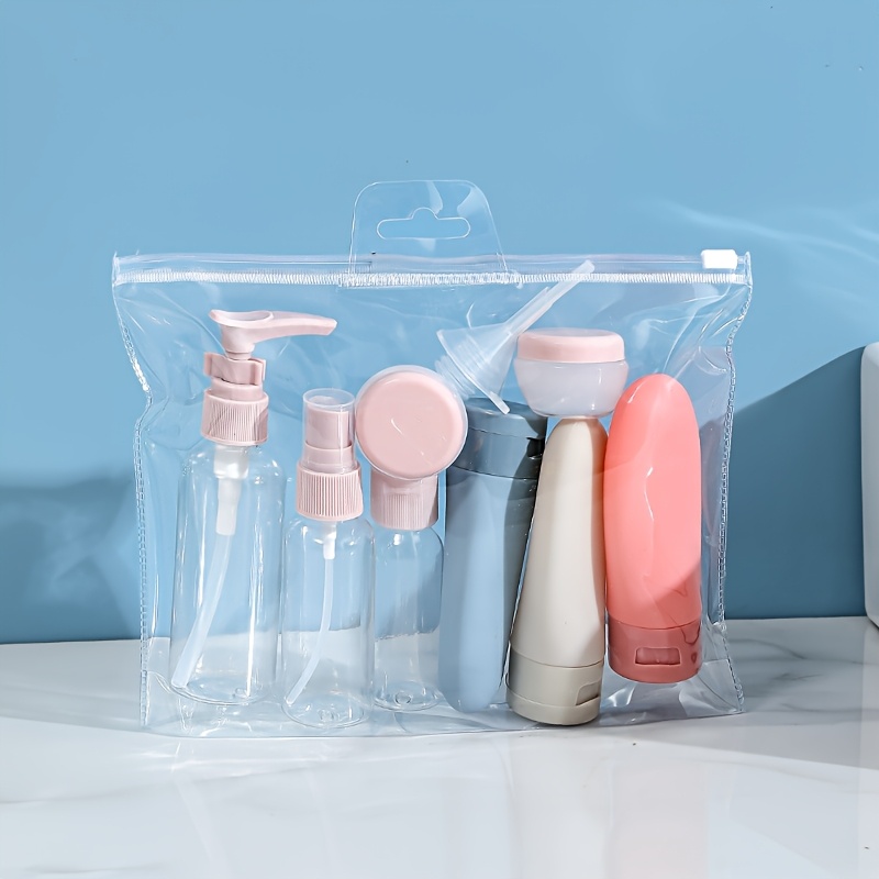 TEMU Un ensemble de 11 flacons pour cosmétiques, crèmes, lotions, shampoings et gels douche, parfait pour une utilisation pratique de voyages et de