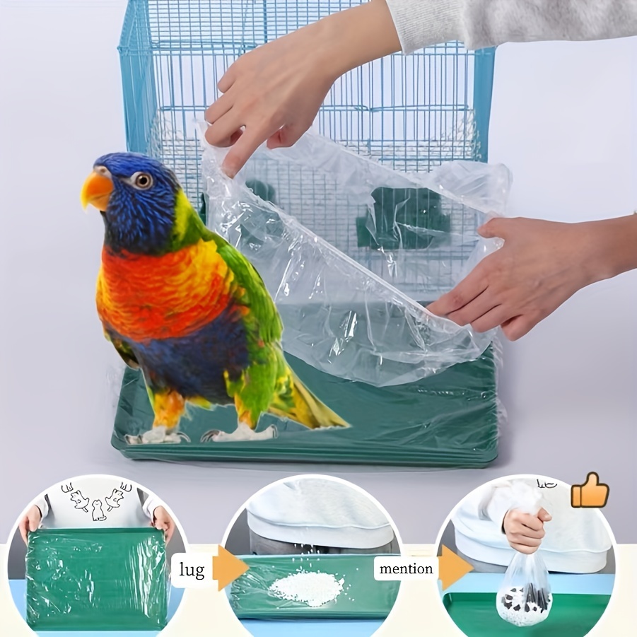 

40 Pcs - Disposable Pe Film Droppings Bags For Parrot, , Rabbits - Easy Liners, Thick Leak-proof Pet Cage Bedding & Litter For Breeding Cages, Sanitary Waste Covers