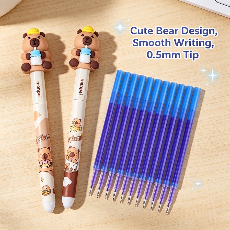 2/12pcs Capybara Twist Erasable Pens, Smooth Writing