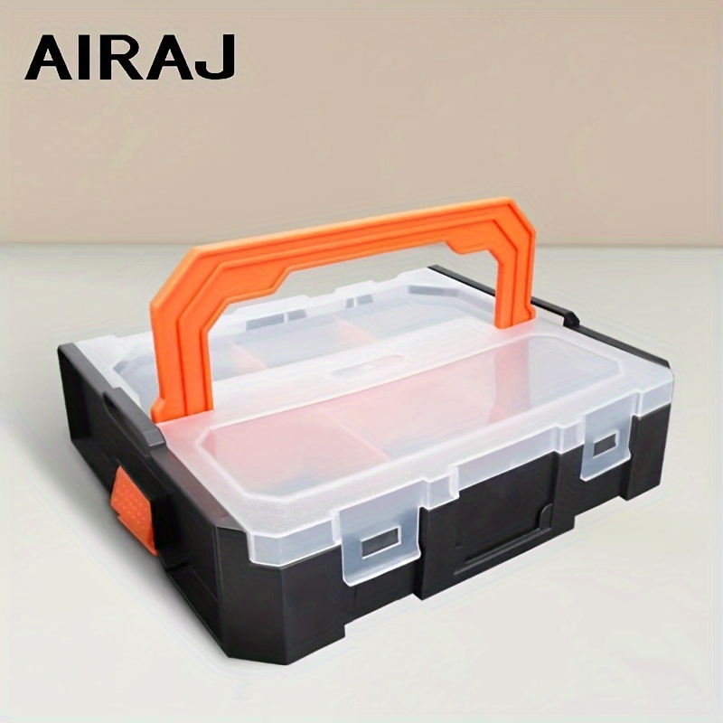 

2pcs/3pcs Multi-functional Tool Box, Detachable And Stackable Electrical Tool Storage Box, Screws Small Parts Organizer, Plastic Storage Box With Lid