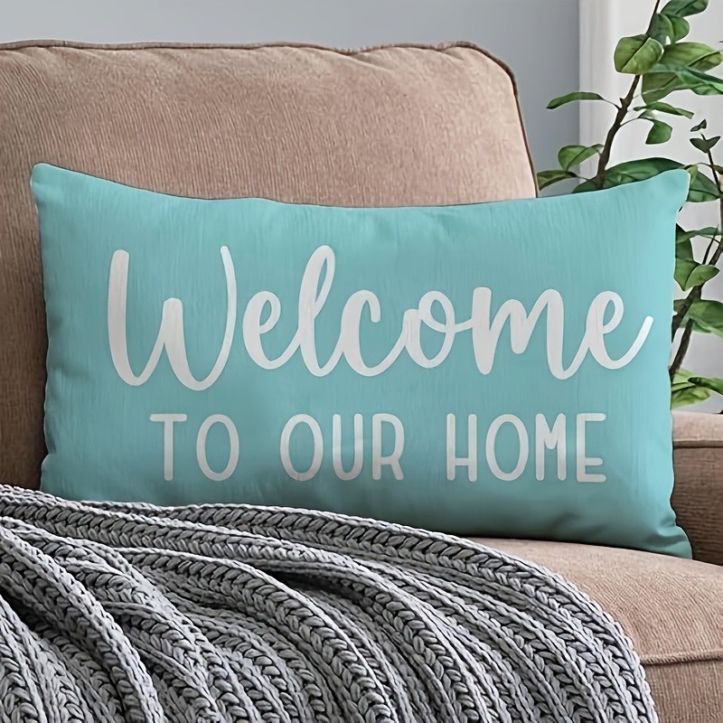 Pillow Cover Welcome Decorative Pillows Welcome Home Turquoise