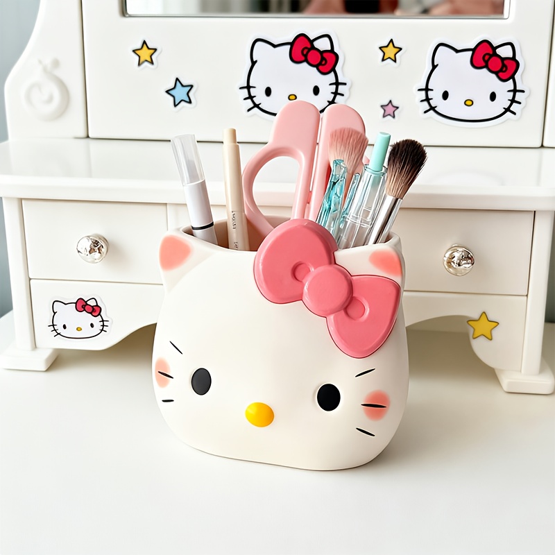 Sanrio Hello Kitty Pen Holder, a Cute Cartoon-Shaped Desktop Storage Box. This Adorable Kitty Design Multifunctional Storage Cylinder Can Hold Pens, Markers, Various Brushes 13 Sanrio Hello Kitty Pen Holder, a Cute Cartoon-Shaped Desktop Storage Box. This Adorable Kitty Design Multifunctional Storage Cylinder Can Hold Pens, Markers, Various Brushes