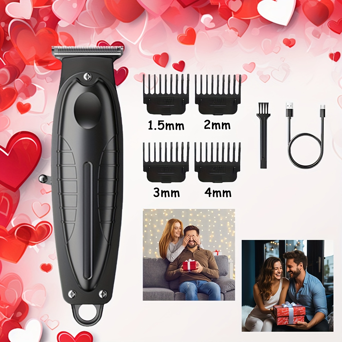 

Professional Hair Clippers For Men - Cordless Barber Clipper Kit With Hair Clippers, Trimmer, Rechargeable Hair Clippers, Gifts For Men, Valentine's Day Gift For Him