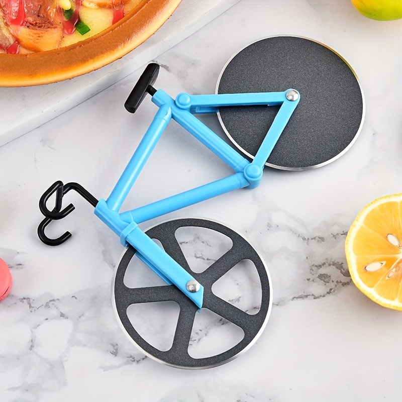 1pc of bicycle pizza knife creative   knife double wheel pizza wheel knife pizza slitting knife and pizza cutter Product details 2