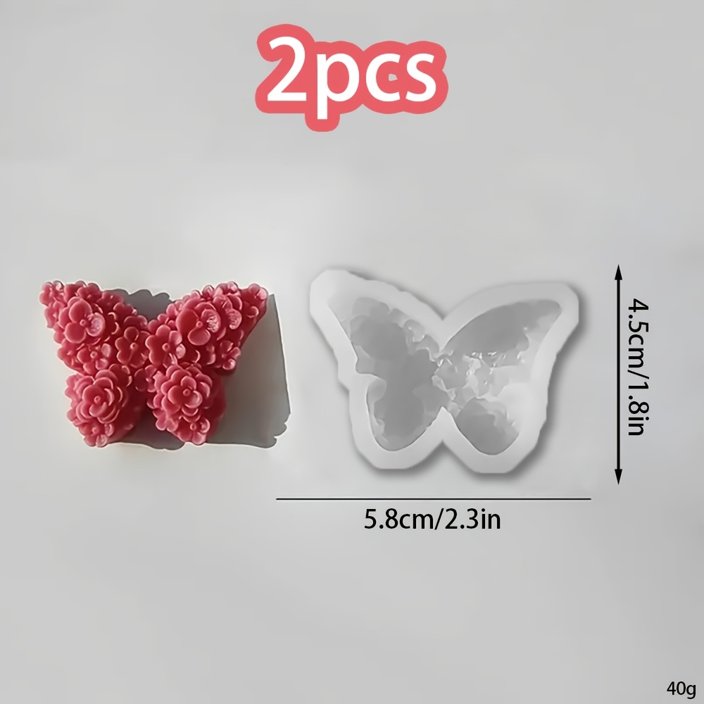 2pcs Mini Rose Shaped Silicone Mold | Gypsum, Clay, Resin, Candle, Ideal Handmade Gift | Expanded Fragrance Stone Car Outlet Decoration Pendant Resin Liquid Mold