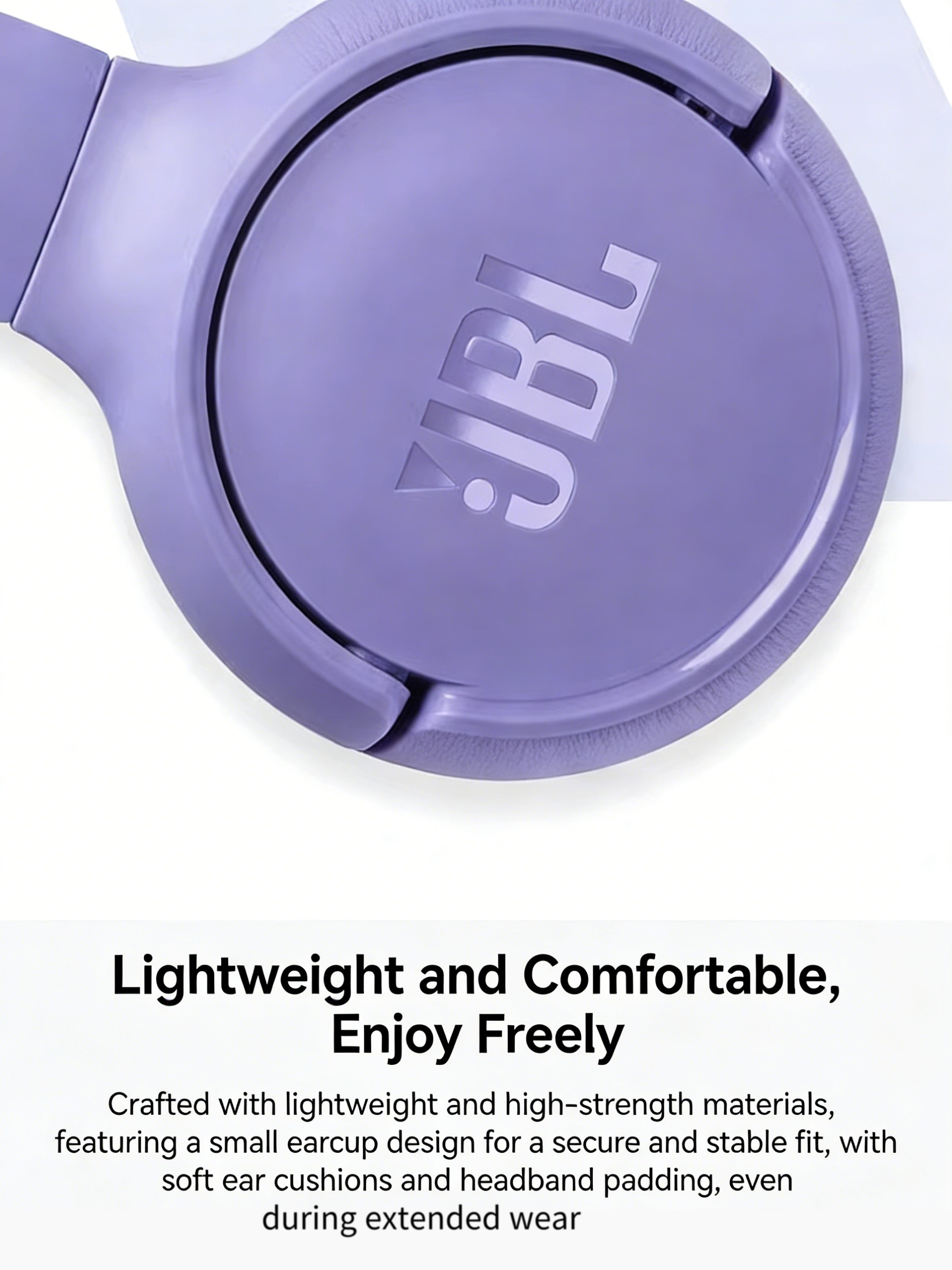JBL Tune 520 BT, On-Ear Wireless Headphones, Pure Bass, 33Mm Dynamic Driver, Restoring Music Details, Call Noise Reduction, JBL APP, Multi-Scene, Suitable for Pop/Rock And Other Genres