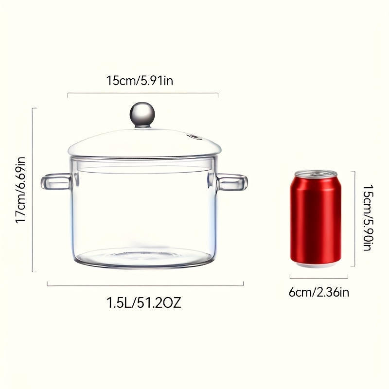 1pc Heat Resistant Clear Glass Stew Pot with Lid, Transparent... product image 6