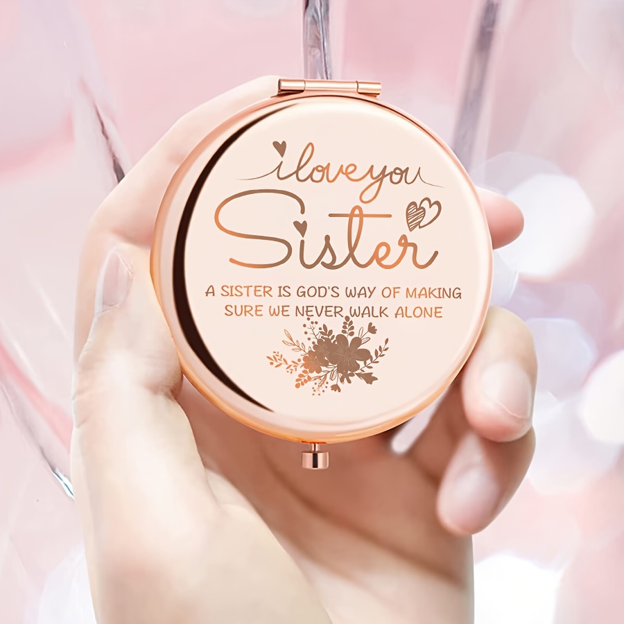 Image of 1pc Baismallpure Women & Girls Portable Rose With & Desktop Stand - Elegant Rose Makeup Mirror Suitable For Birthday, Christmas Gifts For Sister, Best Friend, Girls