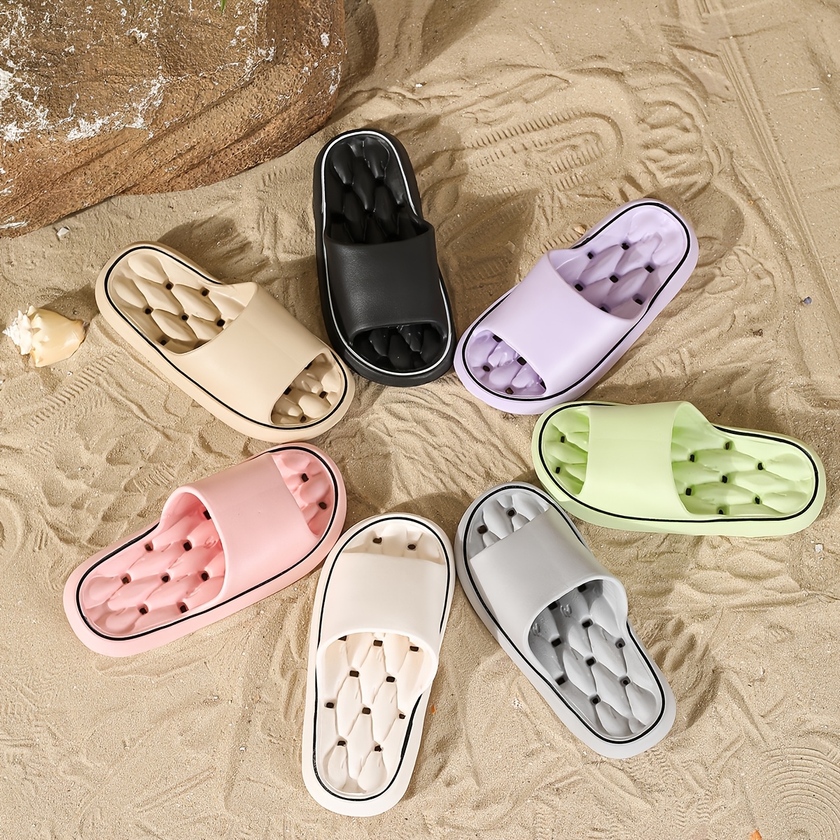 

Eva Slides - Ultra-comfortable Pillow Slippers -dry, Open-toe Design For Easy Shower , Fashionable & For Indoor Relaxation, In Multiple Colors