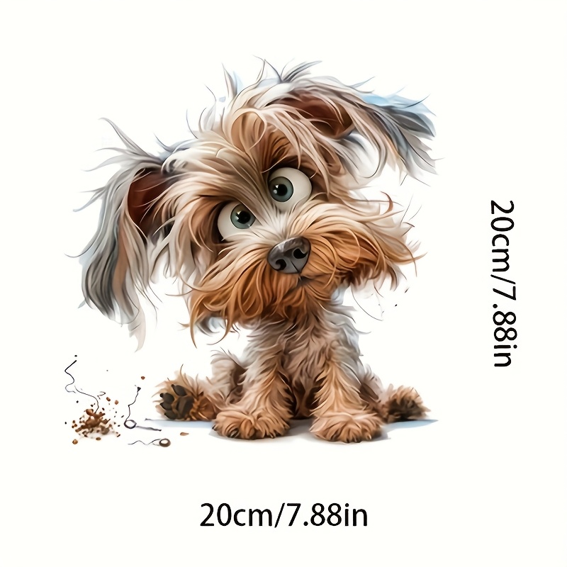 TEMU 4 Durable And Washable Heat Transfer Designs Featuring Cute Cartoon Puppies - Shiny Animal Stickers, Suitable For Decorating Clothing, Pants,