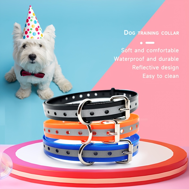 Adjustable Reflective TPU Dog Collar with Zinc Alloy Buckle