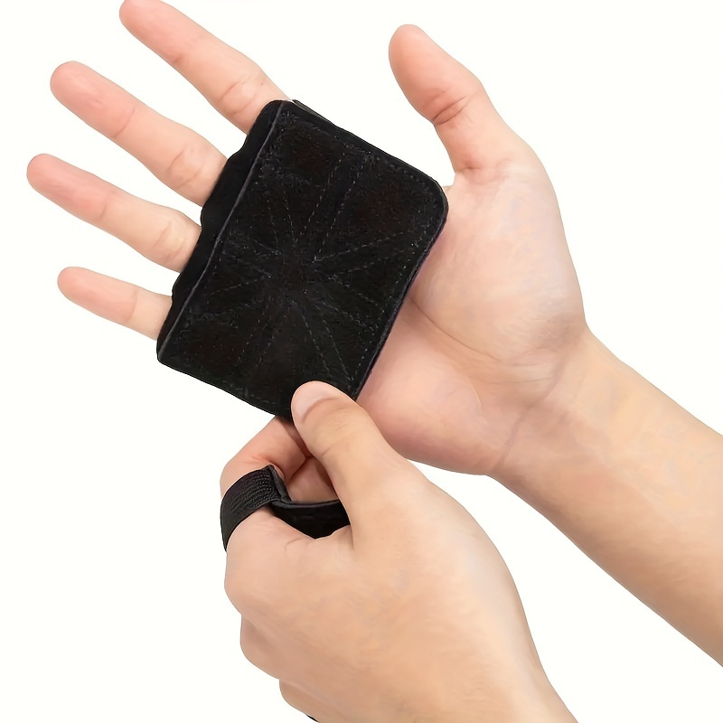 1 pair gym workout palm protectors non   and extra protection exercise training weightlifting gloves with hook loop closure   made of durable cowhide leather 6