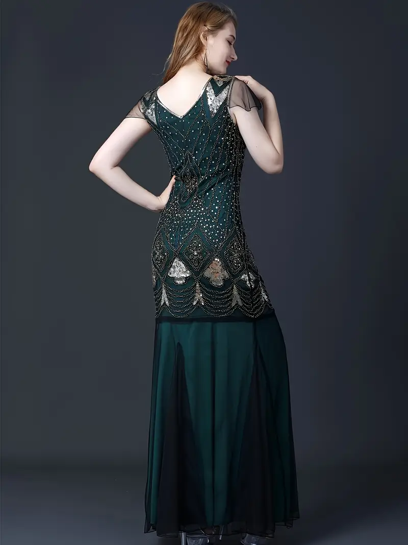 emerald green 1920s flapper dress plus size Plus Size US16 UK20 AUS20 EU48 Plus Size Angel Sleeve Emerald Green 1920s Flapper Great Gatsby Wedding Guest Bridesmaid Party Dress