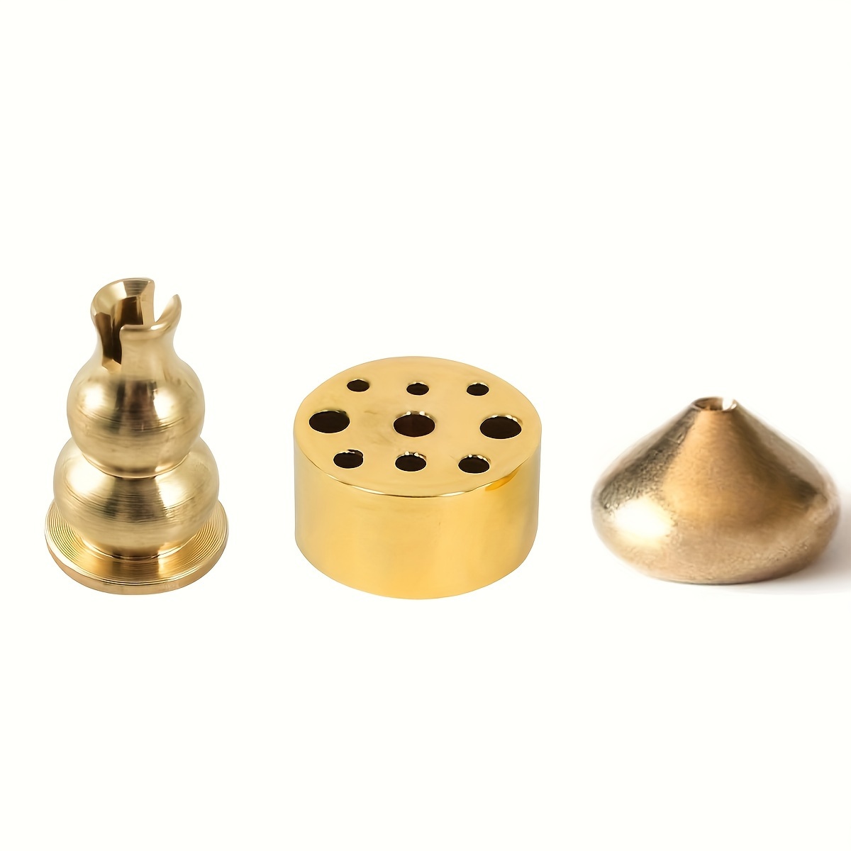 Image of 3 Styles Of Brass Incense Holders, Through Holes At , Easy To Empty, Scented Candle/coil/tapered Incense Holder Scented Candle For Yoga, Home Fragrance Decoration