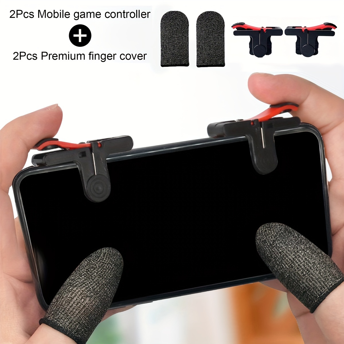 

4pcs Mobile Gaming Trigger And Finger Sleeve Set, Abs Material High- Controllers For Smartphone Games