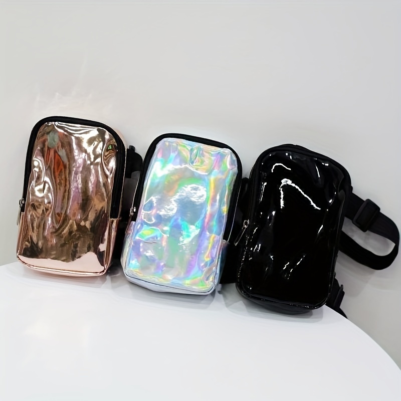 

Holographic Thigh Bag - Phone Holder Festival Bag For Women, Men - Iridescent Ankle Pouch - Reflective Carnival Bag