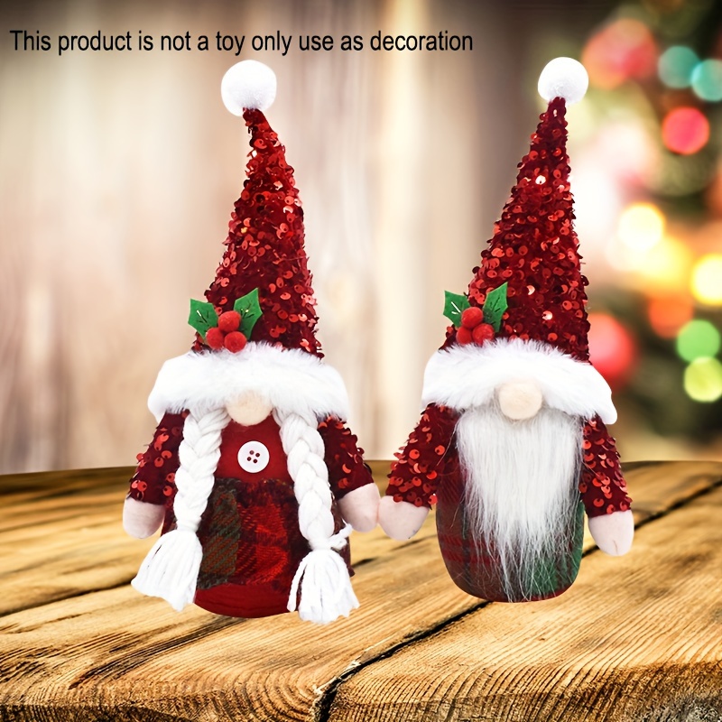 Set of 3 Christmas Gonks Tree Decoration Gift Gnome Christmas Decorations