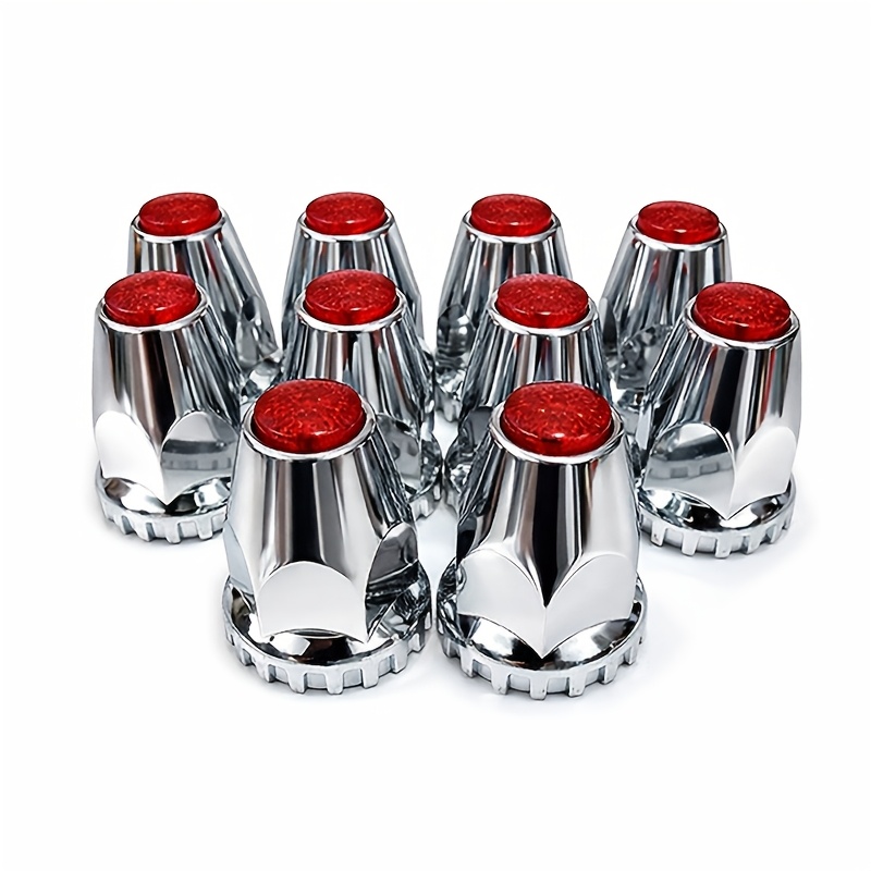 TEMU 10pcs-Abs/ Cache Écrou de Camion en Plastique, avec Capuchon d'Écrou de Camion à Feuille Réfléchissante, Installation à Pression, Convient pour