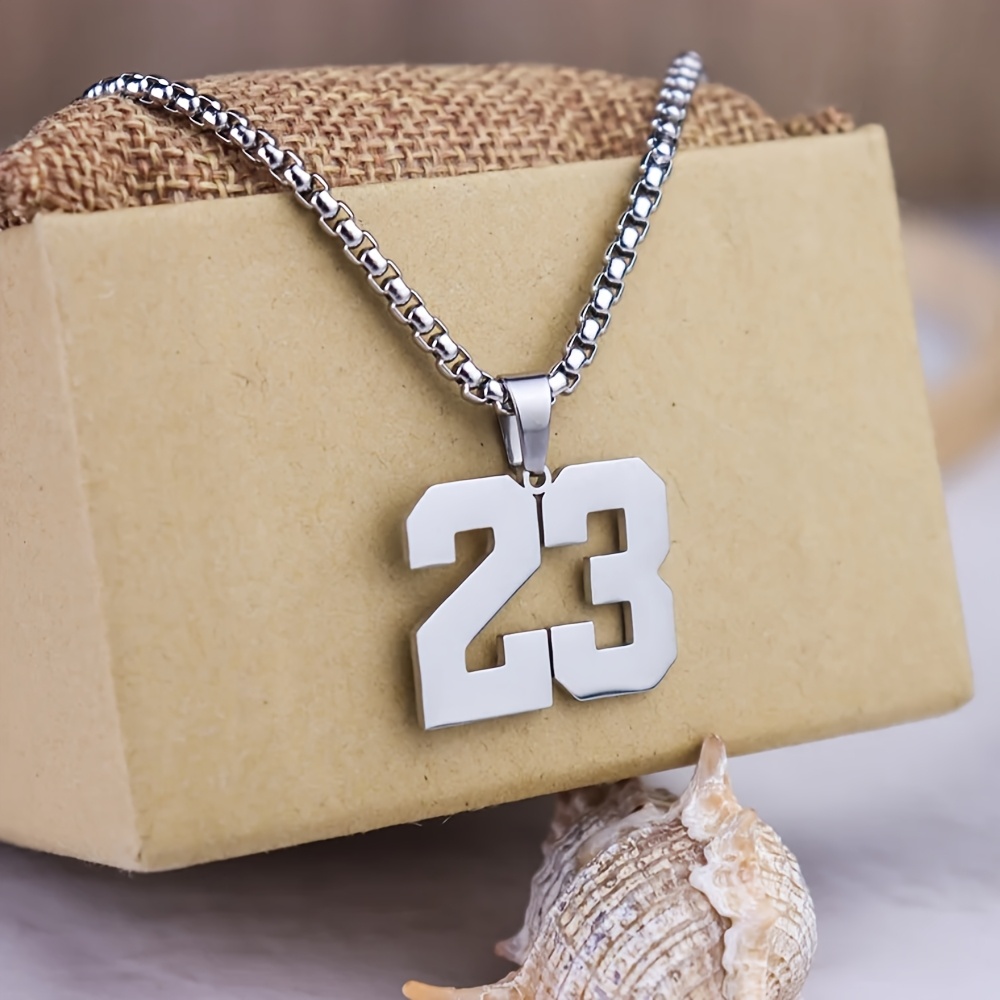 TEMU Un collier personnalisé en acier inoxydable 304 304 304 304 304 avec un numéro - Doté d'une chaîne de perles robuste avec des maillons imbriqués