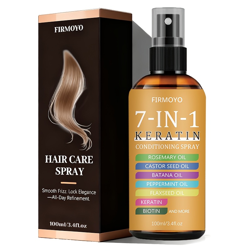 Image of 7-in-1 Keratin Hair , 100ml - Lightweight Texture, Tangling And With Use. Suitable For Dry, Oily, And All Hair Types. Apply For Smooth, Hair. Essential Travel Item And Holiday Gift