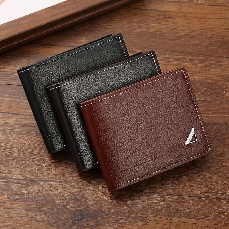 

Stylish Men's Compact Wallet - Soft Leather, Large Capacity With Multiple Card Slots, Bifold Design - Halloween, Valentine's Day, Birthday, Christmas & Father's Day Gifts