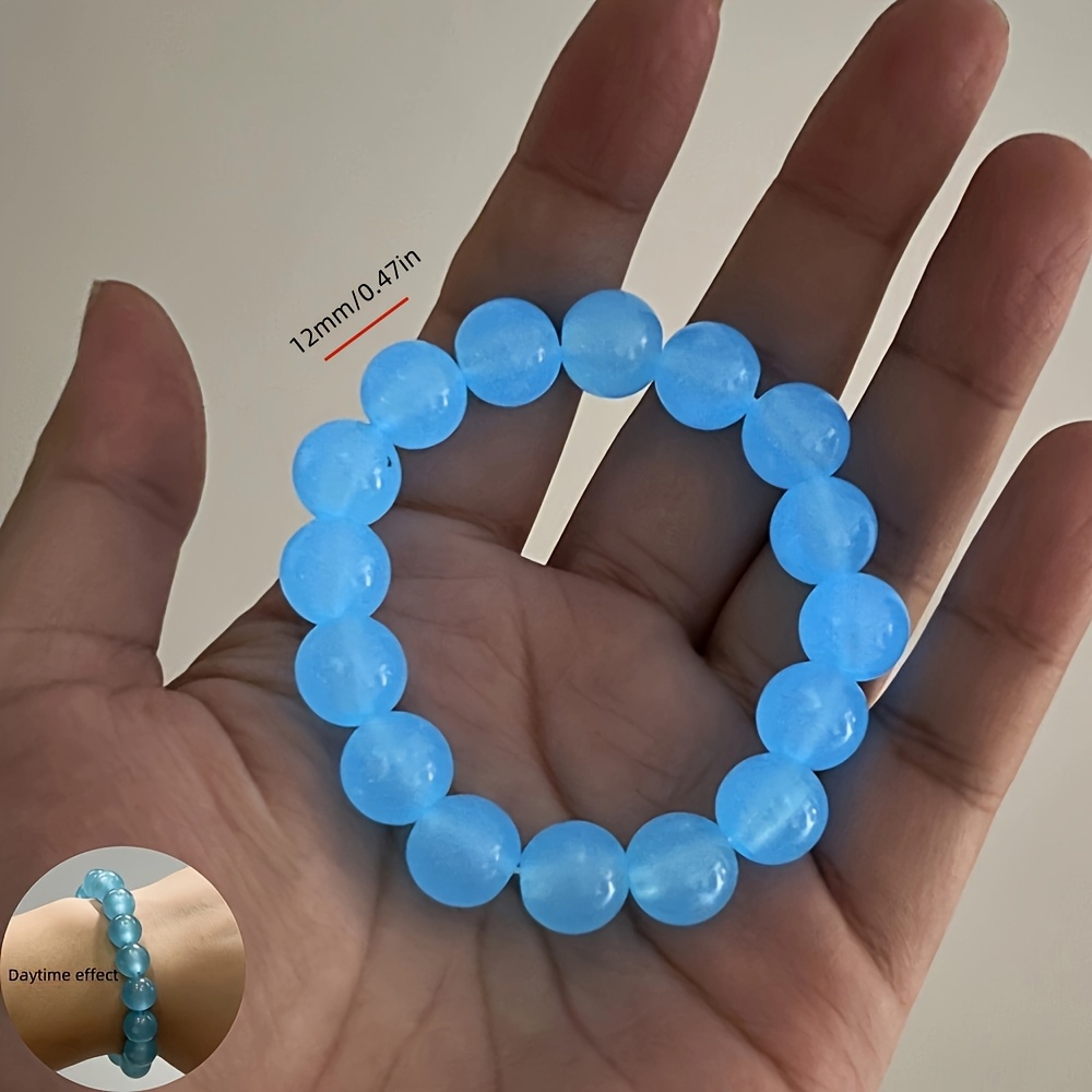 TEMU 1pc Bracelet Grand 12Mm, Bracelet de Bijoux à Main avec Grands Perles Rondes de 1.2Cm, Bracelet Tendance Couple