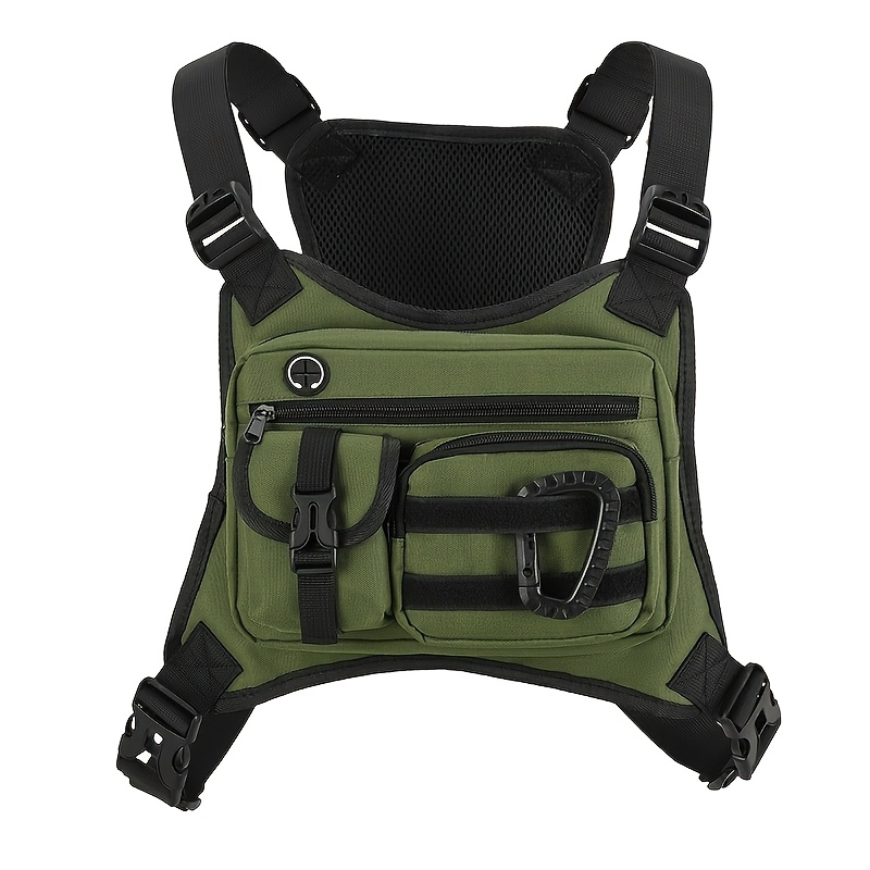 TEMU Zuomanni Men's Tactical Chest Vest Pack - Multi-pocket Tactical Vest With Adjustable Shoulder Strap, Crossbody Bag Suitable For Cycling, Hiking,