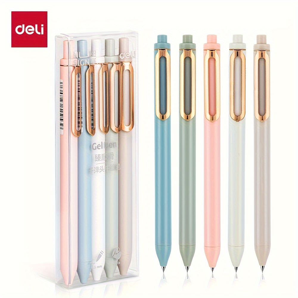 

Deli Gel Pen Set, 10pcs 0.5mm Retractable Rolling Ball Gel Pen For Home And Office, Black