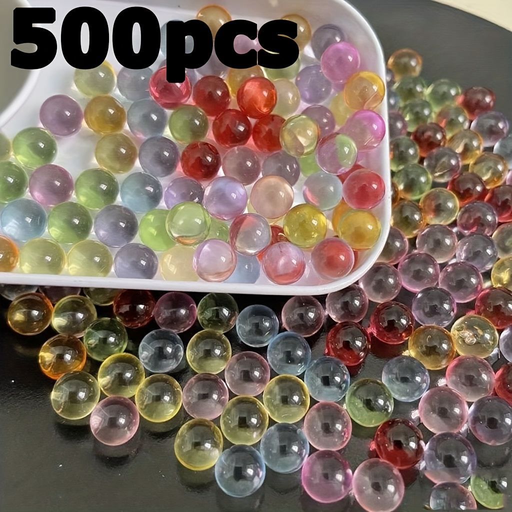 E-shop 500 Stück transparente Acrylbälle, 8 mm für Vasenfüllung, Bastelarbeiten und – Transparent, mehrfarbig optional, für Wasserspiele,