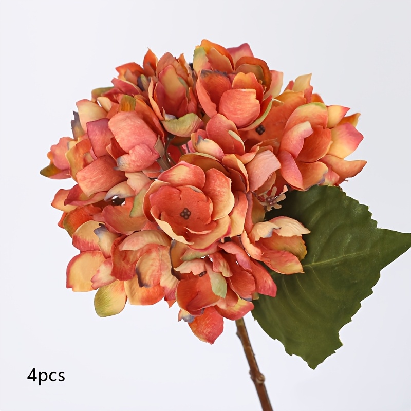 TEMU Lot de 4 d'hortensias artificiels vintage MOHUAGE pour , fausses hortensias réalistes avec fleurs d'automne, centres de table pour mariage et