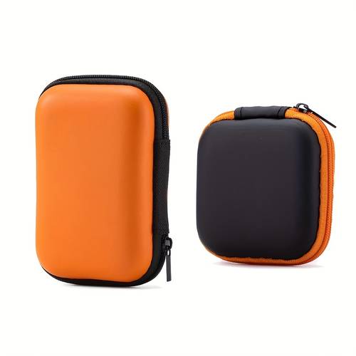 2pcs multi color zippered pouches with organizer trays lightweight portable case for earphones data cables keys jewelry durable eva material accessory storage zippered pouches zippered organizer cable organizer storage