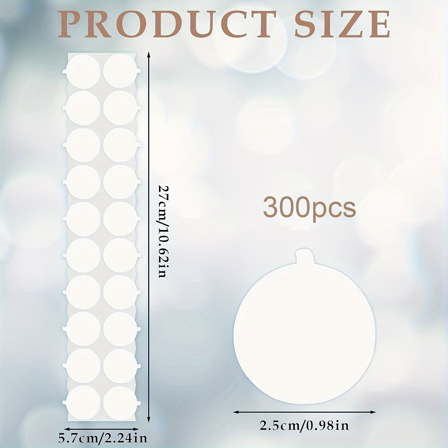 300pcs Double-sided Adhesive Dots, 1-inch Wax Seal Sticker Tape With Pull Ring, Removable Sticky Backing For Wax Seal Stamp Kit, English Language, 15 Sheets