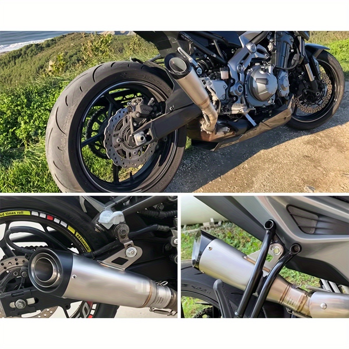 universal motorcycle exhaust pipe modification with 51mm diameter suitable for yamaha r6 r15 r1 r3 mt07 tmax155 xmax  250 pcx125 and many other motorcycles details 3