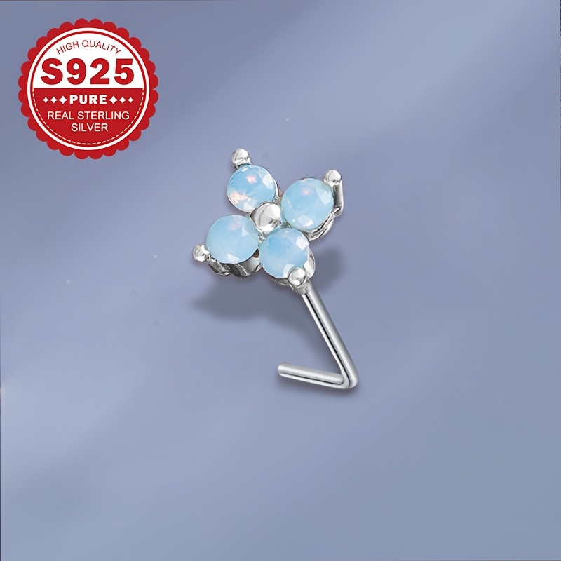 Women's S925 Silver Flower Nose Stud — Pastoral Style