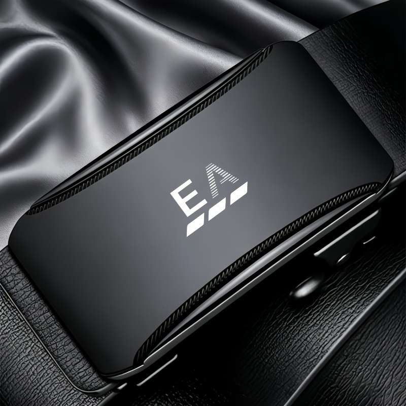TEMU Ea Pattern Men's Business Belt, Featuring An Alloy Automatic For Smooth And Silent Operation. The Adjustable Design The Needs Of Occasions