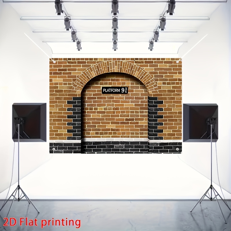TEMU 1pc Wb Harry Potter Platform 9Â¾ Themed Backdrop Suitable For Classrooms, Offices, Photo , Birthday Parties, Christmas, Halloween Decorations -